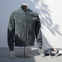 Veste en cuir suédé pour homme, fabrication OEM en gros, personnalisable, automne-hiver, grande taille, unie, style motard, veste bomber en suédé élégante
