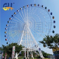 Grande Roue de 65 m emblématique à vendre avec système d'éclairage LED pour site touristique de parc d'attractions