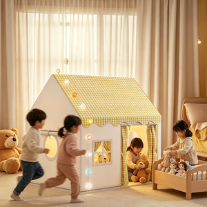 Tenda da Gioco Minimalista <span class=keywords><strong>per</strong></span> <span class=keywords><strong>Bambini</strong></span> con Porta con Cerniera, <span class=keywords><strong>Casetta</strong></span> Giocattolo <span class=keywords><strong>per</strong></span> Interni <span class=keywords><strong>per</strong></span> <span class=keywords><strong>Bambini</strong></span> Piccoli, Grande <span class=keywords><strong>Casetta</strong></span> <span class=keywords><strong>per</strong></span> Giochi di Ruolo <span class=keywords><strong>per</strong></span> <span class=keywords><strong>Bambini</strong></span> - Product Image 3