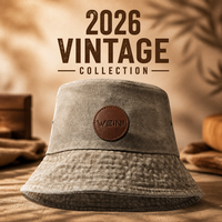 Chapeau Bob Personnalisé WEINI en Coton Pur Effet Vieilli avec Patch en Cuir Logo Vintage Lavé, Casquette de Pêcheur Marron, Chapeau de Soleil Sportif, Vente en Gros