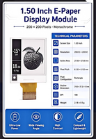 Pantalla E-Paper de 1.5 Pulgadas, 200x200 Píxeles, SPI 24 Pines, Módulo de Pantalla E-Paper Autoluminiscente, Etiqueta Electrónica de Precio para Estantes