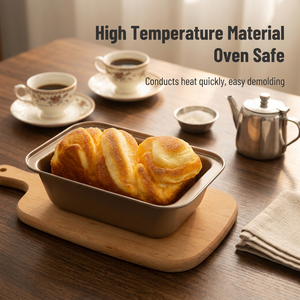 Ensemble de moules à pain antiadhésifs 3 tailles, en acier au carbone or et noir, pour outils de cuisson, plaque à pâtisserie et boulangerie commerciale - Product Image 2