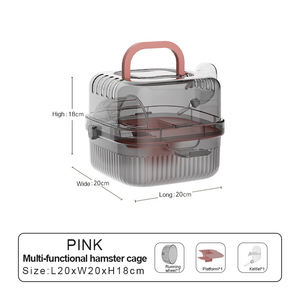 Nouvelle sortie : <span class=keywords><strong>Cage</strong></span> à <span class=keywords><strong>hamster</strong></span> transparente en acrylique portable de luxe à 360 degrés, grande capacité, valise, roue de course, <span class=keywords><strong>cage</strong></span> pour ours en soie dorée - Product Image 4