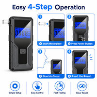 Testeur d'alcoolémie portable avec écran numérique, analyseur d'alcoolémie rechargeable par USB avec embout, haute précision