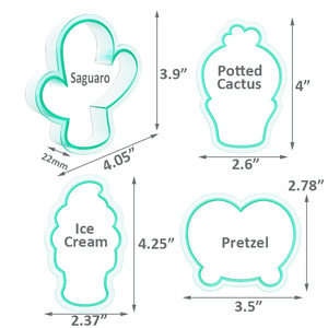 Moule à biscuits en plastique pour <span class=keywords><strong>cactus</strong></span> saguaro en pot, outil de découpe pour pâte à sucre et glaçage royal - Product Image 3
