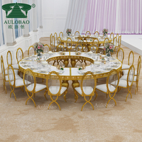 Tables de fête en gros mdf top table de mariage en demi-lune royale en forme de s