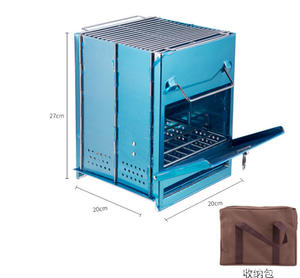 Poêle à bois pliable, barbecue carré au charbon de bois, camping en plein air, pique-nique, barbecue, cuisinière en acier inoxydable - Product Image 5