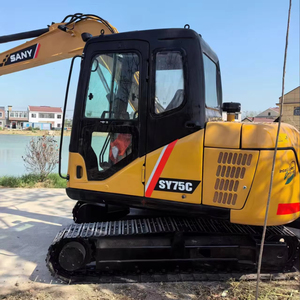 Excelente Excavadora Sany 75 Usada, Modelo 2022, con Bomba de Engranajes del Motor, en Oferta, Maquinaria de Construcción Grande a la Venta, Precio Bajo - Product Image 1