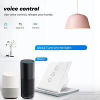 Interrupteur de gradation intelligent de l'UE compatible WiFi sans fil Alexa Google Home 110V/220V Tuya Smart Life écran tactile Support lampe au tungstène