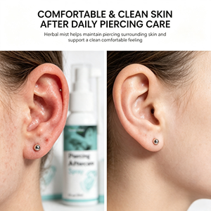 Spray detergente delicato per piercing alle erbe, OEM Private Label, per la cura quotidiana della pelle intorno agli orecchini e ai piercing del corpo - Product Image 5