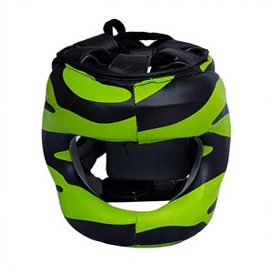 Protège-tête de boxe SAIBRO en PU, vert et noir, équipement d'entraînement de protection de haute qualité, impression par sublimation personnalisée - Product Image 4