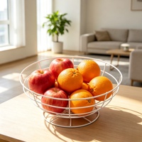 JB 2-delige metalen draad fruitmand voor organizer, metalen draad fruitmand voor decoratie, set van 2