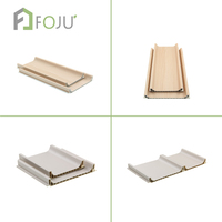 Panneaux muraux intérieurs en WPC, panneaux muraux décoratifs en bois-plastique composite cannelé