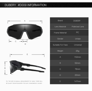 DUBERY Wholesale Oversize Unisex <strong>Sports</strong> <strong>Sunglasses</strong> <strong>Polarized</strong> UV400 2023 Fashion Model D612 2025 - Product Image 5