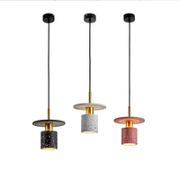 Lámpara Colgante Nórdica Minimalista Moderna de Una Sola Cabeza con Acabado Terrazo, Lámpara Colgante Creativa para Mostrador, Lámpara de Lujo para Restaurante o Bar