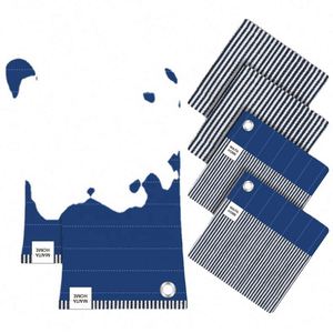 Ensemble de maniques et de protège-plats en silicone bleu à rayures coton, résistant à la chaleur, compatible lave-vaisselle, écologique, pour la cuisine et la pâtisserie - Product Image 2