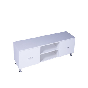 Mueble de TV Moderno de Madera de Abedul Blanco, Diseño de Panel para Sala de Estar con Altura Ajustable para <span class=keywords><strong>Televisores</strong></span> de 65+ Pulgadas, Muebles para el Hogar - Product Image 4