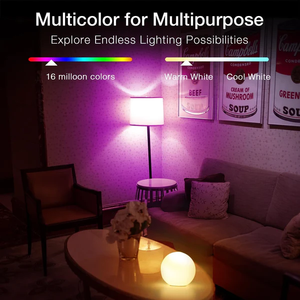 Bombilla Inteligente Wifi RGB de 9W E26, Control Remoto por Aplicación Google Alexa, Colorida, en Oferta - Product Image 3