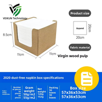 Boîtes de serviettes jetables personnalisables VEIKUN en pulpe de bois vierge, sans poussière, pour fêtes/banquets/cocktails