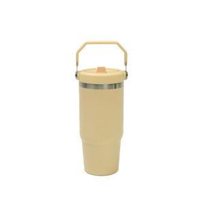 Gobelet isotherme à double paroi de 20 oz avec couvercle à paille et poignée de transport, sans BPA, tasse portable qui s'adapte parfaitement au porte-gobelet de voiture - Product Image 5
