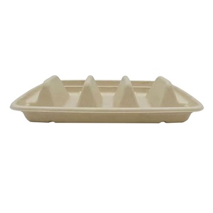 Boîte à tacos jetable en matériau de fibre végétale écologique et biodégradable - Product Image 1