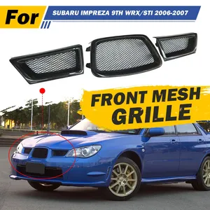 Black 3Pcs Carbon Fiber Car Front Lower <b>Mesh</b> <b>Grill</b> Grille <b>for</b> subaru Impreza WRX STi 9th 2006-2007 28012 - Product Image 1