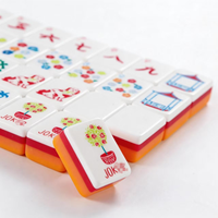 Tuiles de Mahjong Américaines Transfrontalières Orange, Emballage Portable en Boîte en Carton Acrylique Peinte à la Main à Quatre Couches