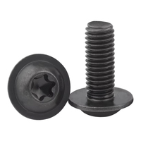 Vis à tête fraisée Torx à 6 lobes, zinguées noires, avec rondelle collerette et bride, Grade 8.8 10.9, M2 M2.5 M3 M4 M5 M6 M8 M10