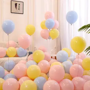 Balões redondos de látex macaron cor rosa pastel para crianças, festa de feliz aniversário e casamento de 10 polegadas