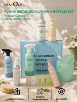 Bouteille en aluminium personnalisée de 100 ml, 200 ml, 300 ml, 500 ml avec pompe à mousse pour nettoyant, gel douche, soin des cheveux, avec pochette de recharge