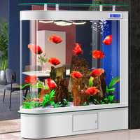 Aquarium avec pompes à eau 100-200 gallons, semi-circulaire en verre, luxe, salon, ultra silencieux, filtration latérale, 5W, écologique