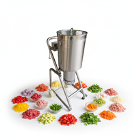 Industriële snijmachine voor droge tonijn, fruit (appel, paprika), vlees, macadamianoten, walnoten, groene ui, cassave en industriële uien.