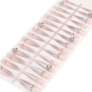 Faux <span class=keywords><strong>ongles</strong></span> pour femmes haut de gamme, glamour, étincelants, transparents effet œil de chat, strass, luxe léger, style pur désir, doux et cool - Product Image 5