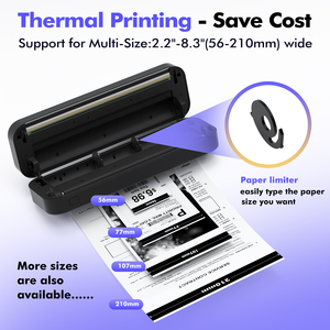Impresora Térmica LUCK JINGLE D80 A4 <span class=keywords><strong>para</strong></span> Estudiantes, Impresión <span class=keywords><strong>de</strong></span> Notas, Diarios y Documentos, Oficina Móvil, Marcas Educativas y <span class=keywords><strong>de</strong></span> <span class=keywords><strong>Papelería</strong></span> Personalizadas - Product Image 5