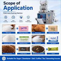 Multi Lane Seasoning Salt Xylitol Erythritol Stevia Granules Sweetener White Sugar Pouch Stick Filling Packaging Packing Machine
