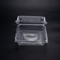 Récipient alimentaire jetable en plastique PP PVC petg PET personnalisé boîte plastique carrée pour emballage de gâteau alimentaire