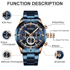 <span class=keywords><strong>Reloj</strong></span> de Pulsera de Cuarzo CURREN 8355 Personalizado con Tu Propio Logotipo, <span class=keywords><strong>Reloj</strong></span> de Negocios para Hombre, Zeetech, <span class=keywords><strong>Reloj</strong></span> de Acero Plateado con Esfera Grande para Hombre - Product Image 4