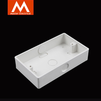 Boîte de surface CE durable 1-3 gang, montage facile, boîte à interrupteur en PVC PB135, boîte de surface/de fond pour interrupteur électrique