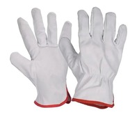 Guantes de conducción de cuero de cabra de grano completo Guantes de trabajo de seguridad Premium duraderos para uso industrial, de construcción y al aire libre