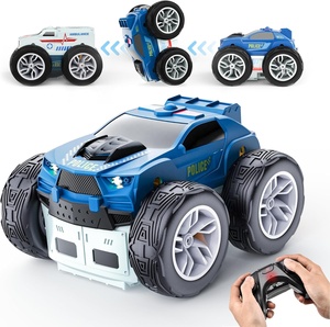 Voiture de police et d'ambulance télécommandée 2 en 1 Voiture de cascade RC double face avec 360 Flip Spinning Toy RC Drift Car - Product Image 1