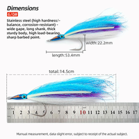 6/0 #   Leurre de pêche à la mouche Luminous Tarpon Streamers avec yeux 3D et hameçons en acier inoxydable pour la pêche nocturne au bar, au tarpon et au bonite géant