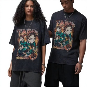 Tanjirou Kamado Anime Character Printed Oversized Short Sleeve Cotton T-<b>Shirt</b> <b>Men's</b> Casual O-Neck Jersey Fit - Product Image 3