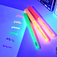 Marqueur fluorescent réactif aux UV avec pointe de pinceau souple, lavable, non toxique, pour festival, Halloween, art corporel DIY