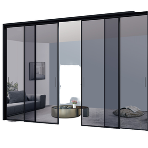 Diseño Moderno de Aleación de Aluminio, Tres Rieles, Marco Delgado y Estrecho, Vidrio Templado de Baja Emisividad, Doble Acristalamiento, para Interiores, Dormitorios, Hoteles y Villas - Product Image 1