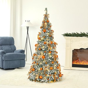 Albero di Natale Artificiale Pre-Decorato Pieghevole per Decorazioni Festive (Rosso, Rosa e Bronzo) - Product Image 5