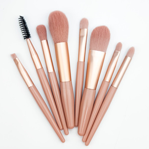 Ensemble de 8 pinceaux de maquillage de voyage OEM ODM, poils en nylon, manche en plastique, kit de pinceaux cosmétiques portables pour le visage, anticernes, fond de teint, avec sac en PU - Product Image 2