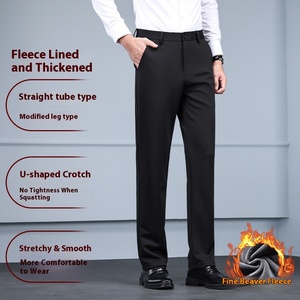 Pantaloni Casual da Uomo OEM Autunno Inverno 2025, Modello Dritto e Comodo, Stile Business, con Interno in <span class=keywords><strong>Velluto</strong></span>, Vita Media, Lunghi - Product Image 3