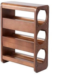 Estante de Madera para Vino, Exhibidor de Escritorio para 3 Botellas, Almacenamiento Multifuncional para Sala de Estar - Product Image 2