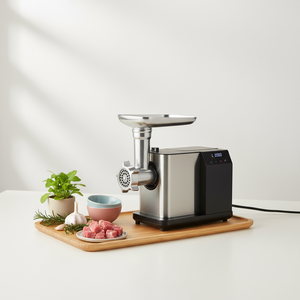 <span class=keywords><strong>Hachoir</strong></span> à <span class=keywords><strong>viande</strong></span> en acier inoxydable avec écran tactile, prise EU/UK 220-240V, avec accessoire pour farcir les saucisses, pour la maison et les petites boutiques alimentaires - Product Image 1