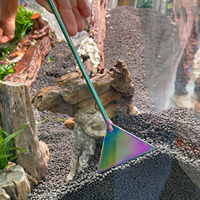 Pelle à sable triangulaire en acier inoxydable de 32 cm, outil de nettoyage d'aquarium, grattoir à algues, niveleur de sable allongé, vente en gros